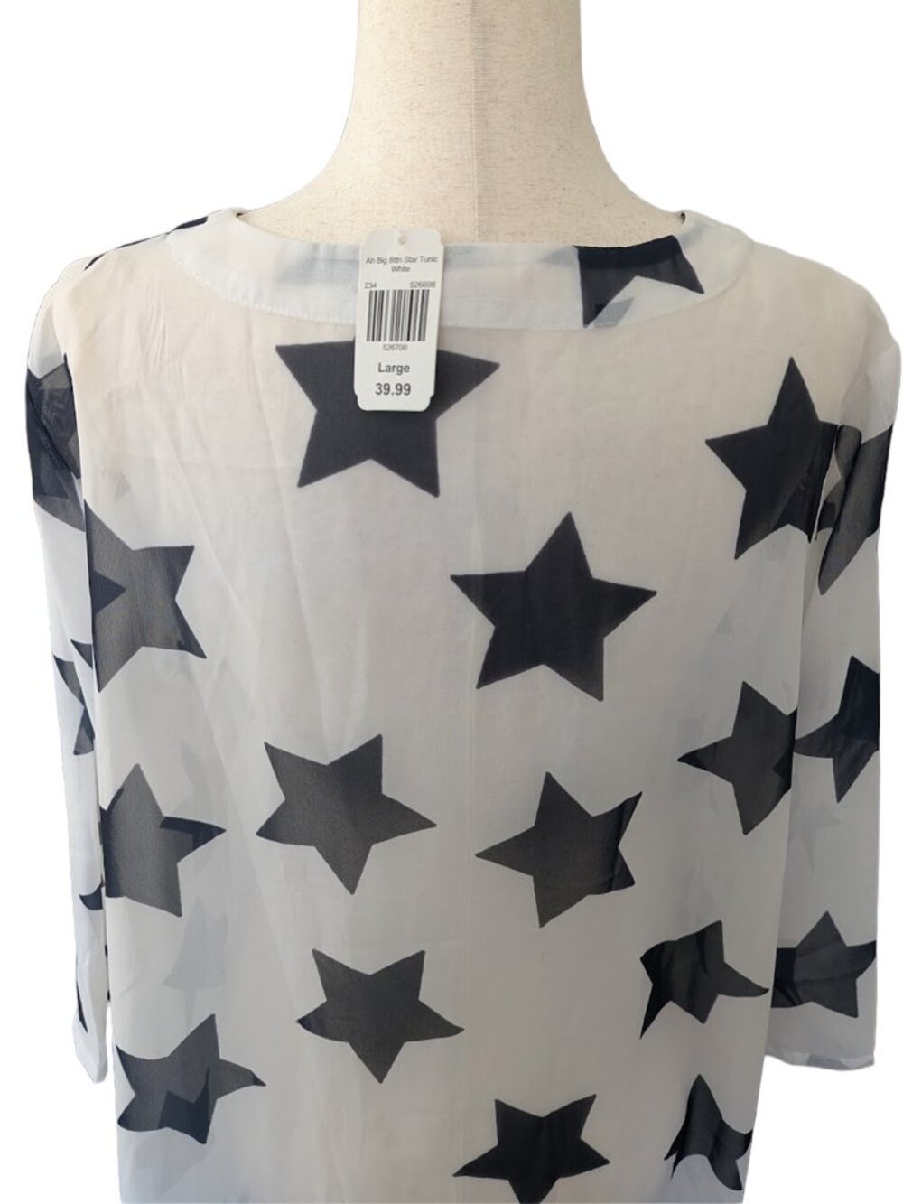 NWT Indigo Soul Sheer Star Pattern V-neck Tunic - Picture 6 of 11